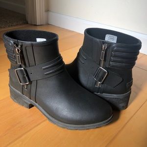 Sperry Rubber Rain Boots Black Aerial Beck size 7